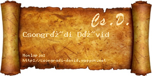 Csongrádi Dávid névjegykártya